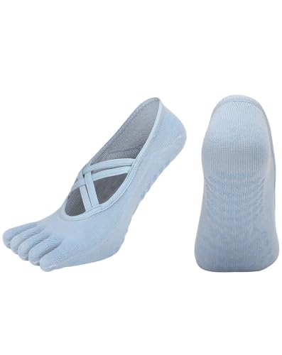 Calcetines de pilates con empuñaduras Yawlsow antideslizantes para yoga y barra