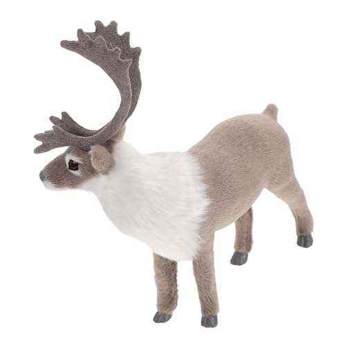 ZUNOXAZ Decoración De Alce Navideño Realista Gris 20 Cm De Resina para Hogar Fiestas Navidad, Adorno Decorativo Resistente para Ambiente Festivo