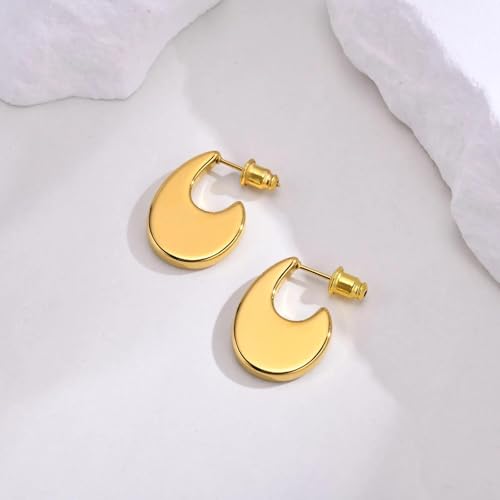 Boucles d'oreilles géométriques minimalistes en finition brillante
