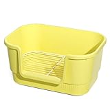 loyfreeyo 犬 トイレ ワイド 壁付き おしっこ飛散防止 シーツ破れ防止 お手入れ便利 メッシュ付 猫トイレ ペットトイレ 犬用小便器 小型犬 中型犬 排泄 丸洗い可能 (イエロー,長さ48.5cm)