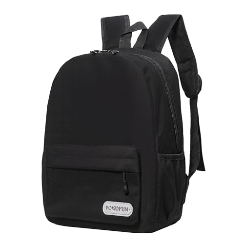 POWOFUN Mochila infantil pré-escolar fofa e leve para meninos e meninas, Preto - B, 13 x 10 x 4 inches
