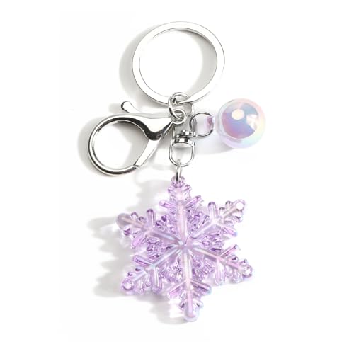 SHTALHST Snowflake Keychain for Women Romantic Winter Accessory Keycharm with