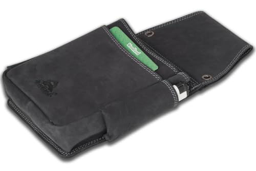 Woodland® Robustes Profi Kellnerbörsen-Holster aus Naturbelassenem Büffelleder Anthrazit – Ansicht 6
