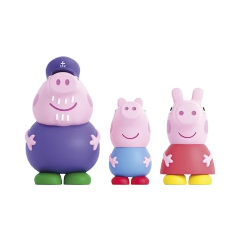 Peppa Pig - Set 3 Figuras baño Peppa Pig - Juguetes de Agua y baño - Incluye George, Abuelo y Peppa