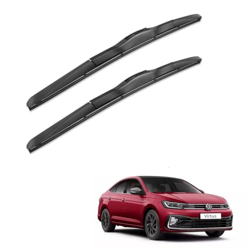 Image of Oshotto Frameless (O.E.M Type) Wiper Blades Compatible with Volkswagen Virtus (24 inch / 18 inch)