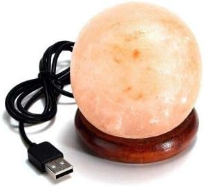 Globe Himalayan Pink Salt Mini USB LAMP (Multi-Colour) for Laptop, Desk or Office Hand Crafted Direct from Our Mine in The Himilayas