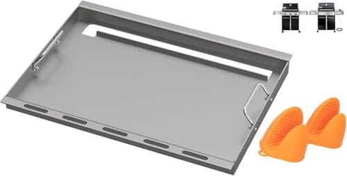 65937 Full Size Griddle for Weber Genesis 300 Replacement Parts Genesis E310 E320 E330 S310 S320 S330 EP310 EP320 EP330 Grill Flat Top Insert with Handles, for Weber 7524 7528 Accessories,Carbon Steel by PETKAO - Used condition - US$66.49