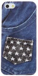 iBee Series Smooth Fit Case for iPhone 5 Case (Crop Top Design) - Five Pointed Star Bag Jeans