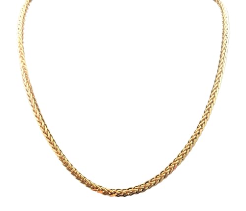Klara Azur 22 carat Gold ‘Thick’ Franco Box Chain (2.5mm thickness)- 22k Gold Chain Necklace (W 9.26g; L 44.9cm-45.2cm (17.7"-17.8"))