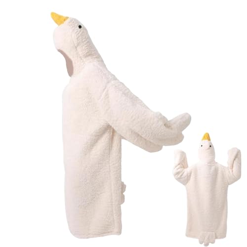 Manta Portátil: Sudadera Con Capucha En Forma De Gansos, Manta Con Capucha Y Bolsillos, Pijamas Para Mujeres, Hombres, Adultos, Estudiantes, Mantas De Invierno Para Descansar, Sudadera Con Capu
