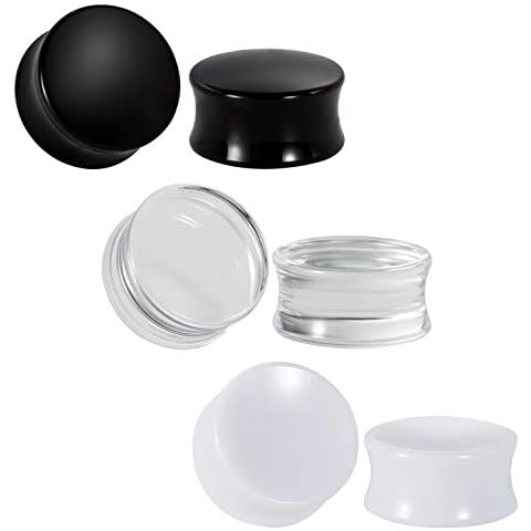 Briana Williams Flexible Acrylic Ear Plugs Ear Gauges Double Flared Flesh Tunnels Gauge Earrings Ear Stretchers Expander Kit Ear Piercing Jewelry 13/16" Cover
