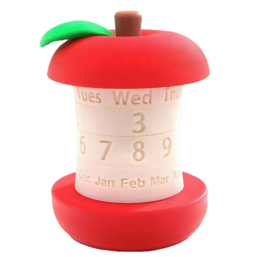 Calendario perpetuo giratorio de mesa con diseño de hueso de fruta para el hogar y oficina