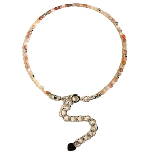 Agate du Botswana bracelet réglable 17.8 cm LKBEADS en perles rondes fines unisexes