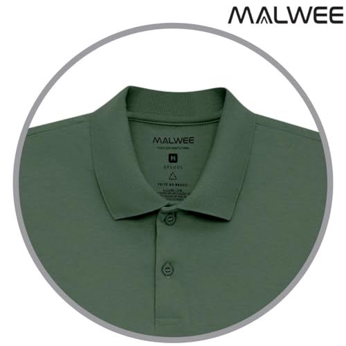Camiseta Polo Basica Masculina Malwee 1000004430v1 Cor:Verde Escuro;Tamanho:M