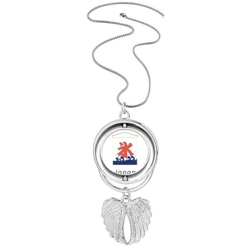 Pendentif drapeau japonais ailes d'ange rotatives pour votre style quotidien