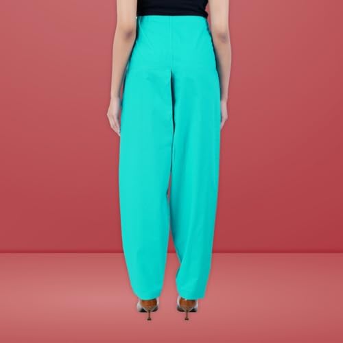 Image of Happy Bunny Salwar Pant - Modern Style Pure Cotton for Women - Ethnic Semi Patiala Trouser - Office,Home - All Day Comfort Wear with Drawstring