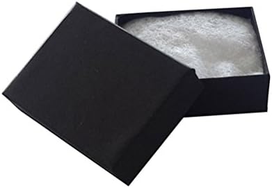 JPI DISPLAY #11 Matte Cotton Filled Paper Jewelry Boxes, Black, 100 Count