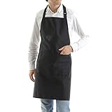 [Amyu] アミュー シワになりにくい メンズ エプロン 首掛け シンプル (ブラック)