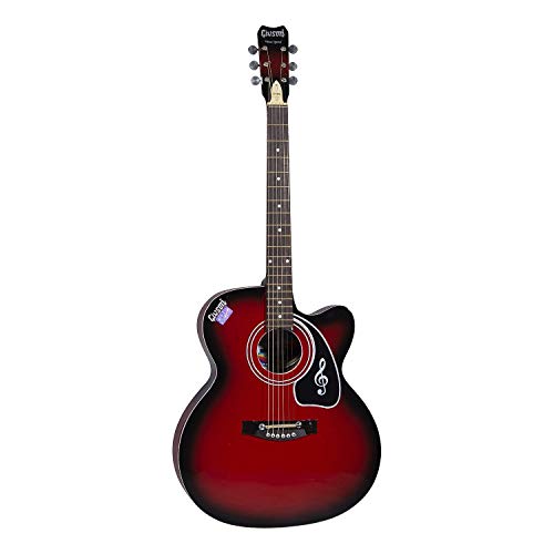 Image of KETOSTICS Givson Venus Special Rose Wood Guitar Combo (RED) Acoustic Guitar With Cover /Bag, Rhythm String Set, Strap And 5 Plectrums