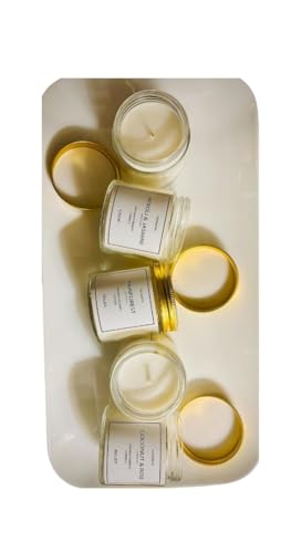Image of Therapia Aromatherapy Candle Gift Set - Pack of 4 Scented Candles (Vanilla, Rainforest, Neroli & Jasmine, Coconut & Rose) - 200gms Each, More Than 12-Hour Burn for Relaxation & Stress Relief