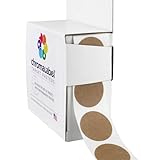 ChromaLabel 1 Inch Permanent Round Target Pasters for Shooting and Marksmanship, 1000 per Dispenser Box, Kraft
