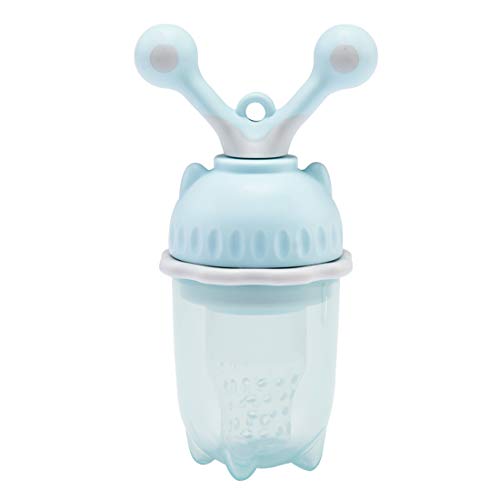 MMH Baby Feeder - Baby Fruit Feeder Fruit & Vegetables Bite Bag Baby Food Feeder Baby Teething Pacifiers Food Pacifier for Babies Infant Teething Toy (Blue)