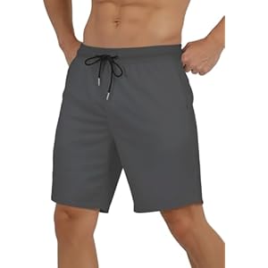 9 Inch Men Swim Trunks with Mesh Lining Quick Dry Breathable Pockets for Summer Beach Cruise Water Park Gym Running Small Solid Army Green