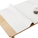 YAHUO PUレザー テーブルマット テーブルクロス デスクマット 長さ40cm-180cm テーブルカバー 防水 耐久 汚れ防止 ホワイト 40*160cm