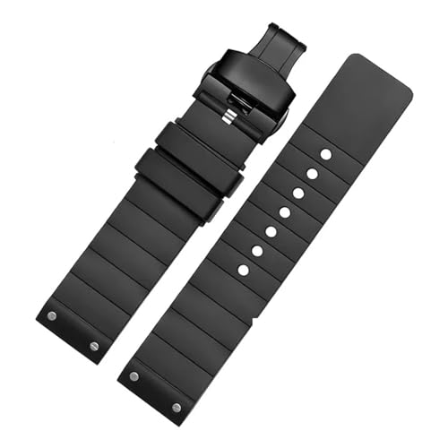 Bracelet silicone pour Cartier Santos 100 noir 23 mm idéal pour le sport et le quotidien