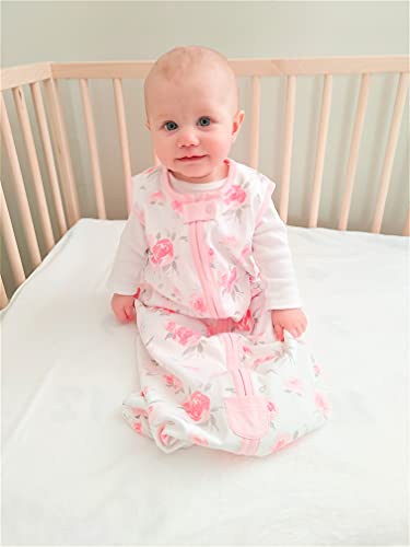 Baby Sleep Sack 1.0 TOG, Organic Cotton Baby Wearable Blanket with Two-Way Zipper, Swaddle Transition Baby Sleeping Bag, All-Season Sleep Sack for Newborn Infant Toddler Boy Girl, 6-12 Months, 1-Pack
