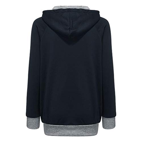 Alueeu Damen Hoodie mit Katzentasche, Kapuzenpullover Jumper mit Katzen Hund Tasche Langarm Sweatshirt mit Kapuze Kapuzenpulli mit Kängurutasche Atmungsaktive Top Herbst Winter Hoody