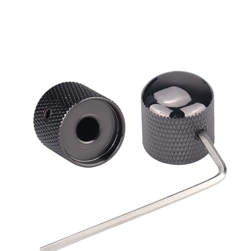Electric Bass Guitar Knobs with Wrench (Black Nickel)