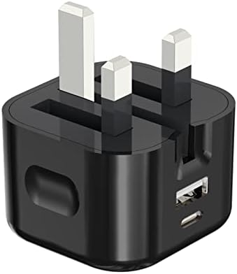 USB C Wall Charger, Mini 20W Dual Ports USB Type C PD Fast Charger, USB 18W QC 3.0 Charger Block With Foldable Plug For iPhone 14/14 Plus/14 Pro/14 Pro Max/13/13 Pro/13 Pro Max/13 Mini/SE 2022(BLACK)