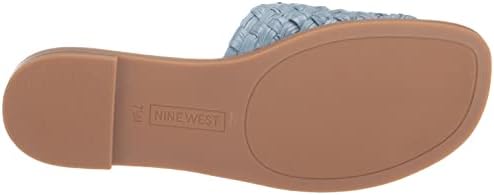 Nine West Women's HAVAH Flat Sandal, Mist Blue 450, 10 | Image 3