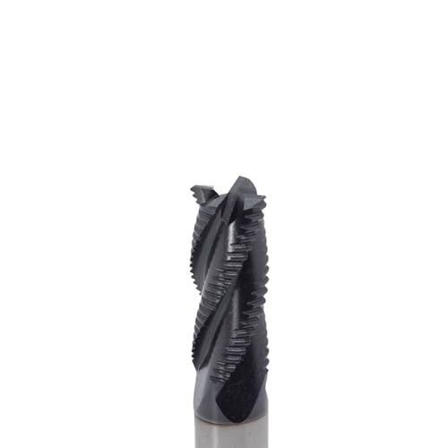 Image of Roughing End Mill JESTUOUS HSS Square Nose 4 Flute Fine Tooth Bit 1 /2 inch Shank Dia.1-1 /4 inch Flute Length for Milling Metal Steels,1 Piece