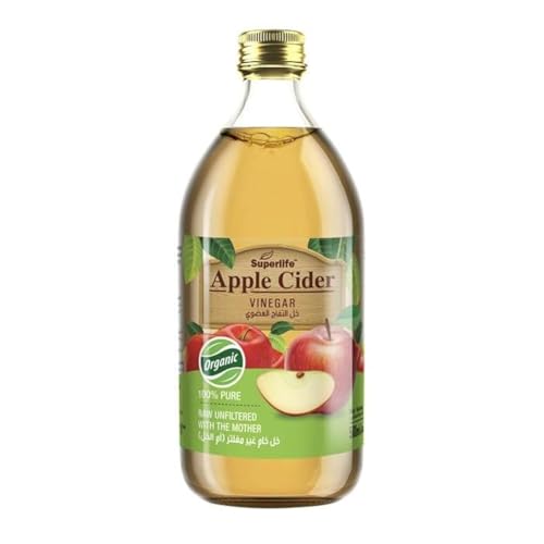 Superlife Organic Apple Cider Vinegar | 100% Pure & Organic | Raw Unfiltered Source | Acidity Is 5% | Wholesome Way To Add Flavor To Your Meal | 500 Ml