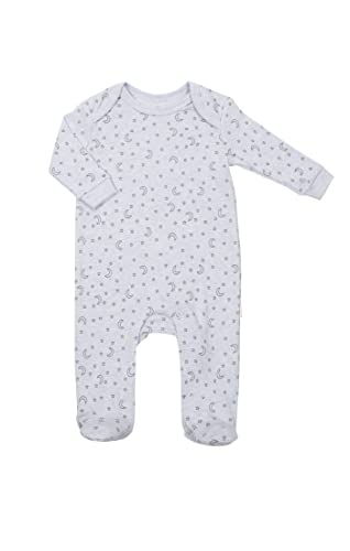 Snugabye Moons & Stars Dream Clean Front Sleeper With Snap Closure | Assorted Colors (Blue, 0-3 Months)