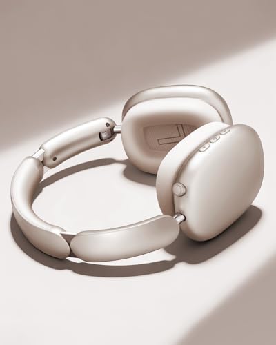Image of Wentronic Y02 Active Noise Cancelling Headphones, Wireless Over-Ear Bluetooth 5.4 Headphones with Microphone, 60H Playtime, Hi-Res Audio,Big Bass,Foldable Lightweight for Travel Home Office, Starlight
