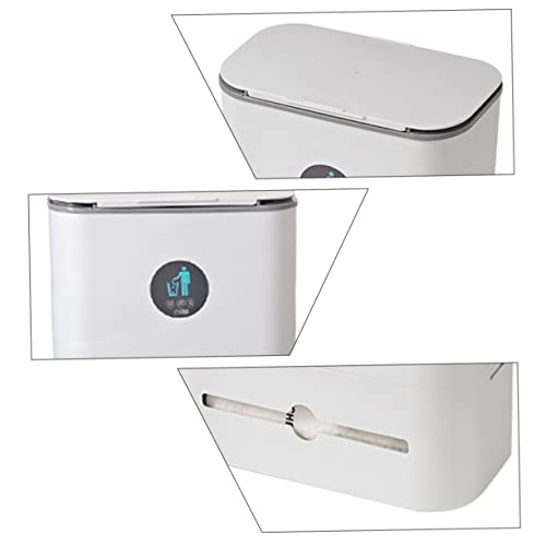 Caneca de basura colgante con tapa corrediza blanca miniatura 2