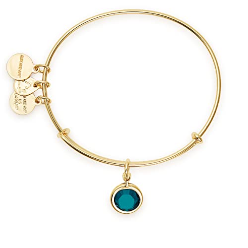 Alex and Ani Birthstones Expandable Bangle for Women, Crystal Charm for Every Month, Shiny Finish, 2 to 3.5 in2