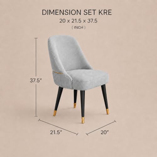Image of WOODEN SPACE 4 Seater Wooden Dining Table Set | Urban Marble Top Dining Table with Chairs for Dining Room & Kitchen (Modern Grand Aura Light Grey) (42 x 42 x 30 inch)