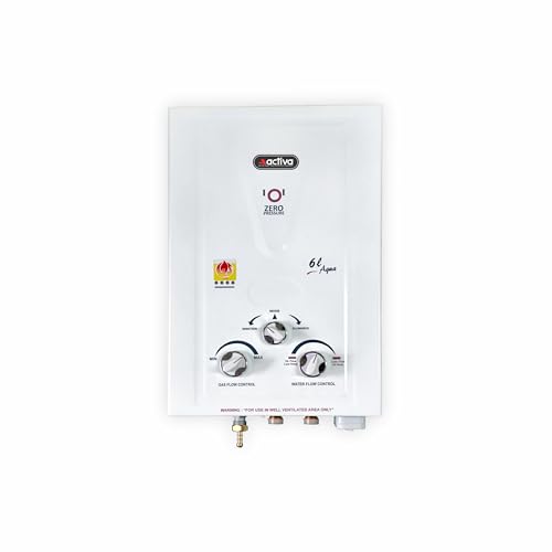 Image of ACTIVA 6 LTR Instant pure Copper LPG Gas Water Heater with Anti Rust Coating Geyser ISI Approved Saves Geyser from Corrosion by Water 1 year warranty (Aqua Ivory)