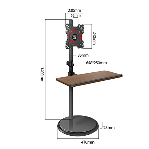 Soporte móvil para TV con bandeja para teclado y rotación horizontal y vertical miniatura 2