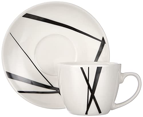 Tognana Graphic - Juego de 6 tazas de café con plato a juego, 80 cc, altura: 6 cm, porcelana de ceniza de hueso, color… - Imagen 3