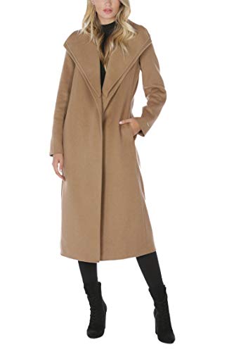 T Tahari Women s Maxi Double Face Wool Blend Wrap Coat, Camel, Medium