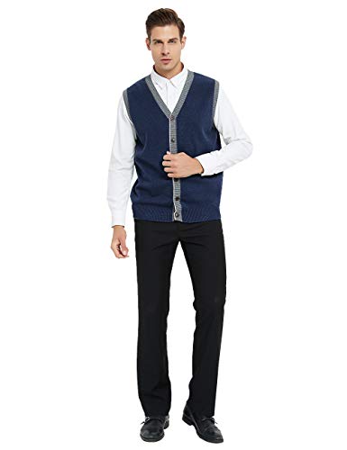 TopTie Men's Sweater Cardigan Vest Slim Fit Stylish Button Down Knitted2