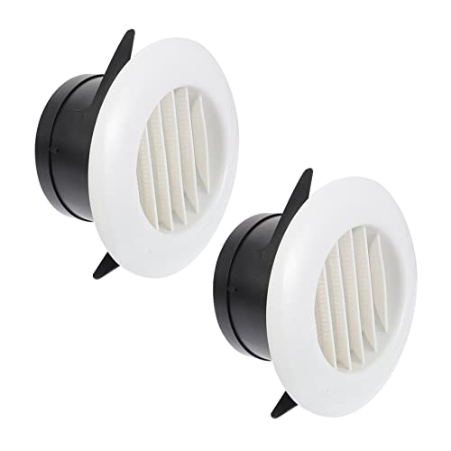 DECORNIJIA 2個 室内用エアコンラウンド換気口カバー シンプルな取付 で 浴室やオフィスの換気 に 耐久性製ルーバーグリル