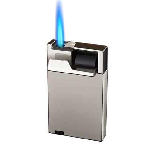 Mechero de butano antiviento con llama ajustable para camping y cigarros 2