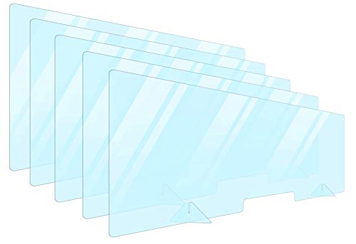 5 Pack Plexiglass Barrier For Counter Plexi Glass Screen 60x24 Desk Shields Sneeze Guard Shield For Counter Plexiglass Divider For Desk Sneeze Guards For Countertops Multiple Sizes