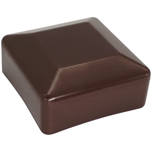 SKIR'CO (30 piezas) Tapones cuadrados para postes de valla, 60 x 60 mm, tapas de plástico marrón para postes de valla, color marrón RAL 8028